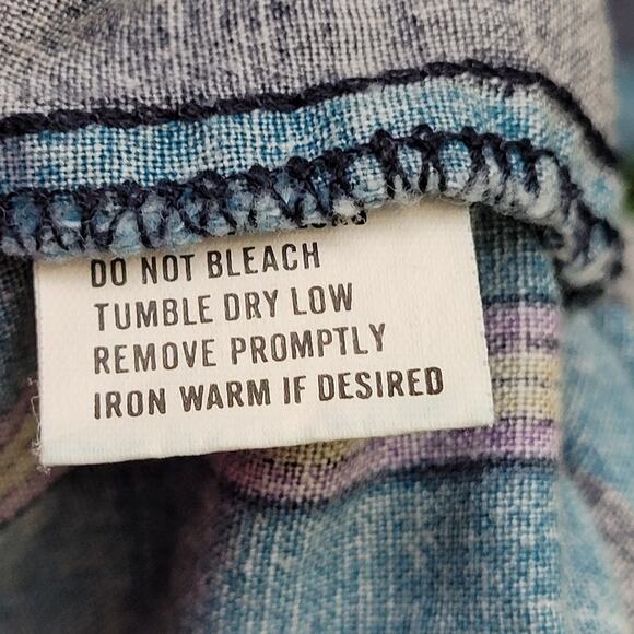 Campus Striped Button Shirt Small 20x28 Disco Hippie Baggy - Picture 7 of 12